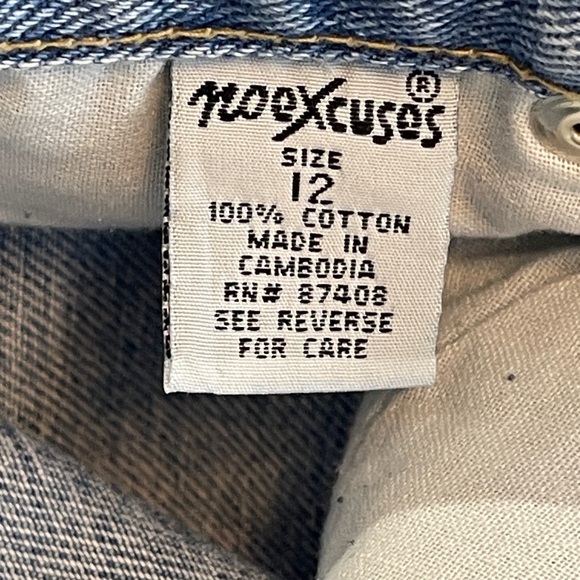 NO EXCUSES SIZE 12 Denim Blue Women's Shorts CARGO POCKET - Picture 10 of 10